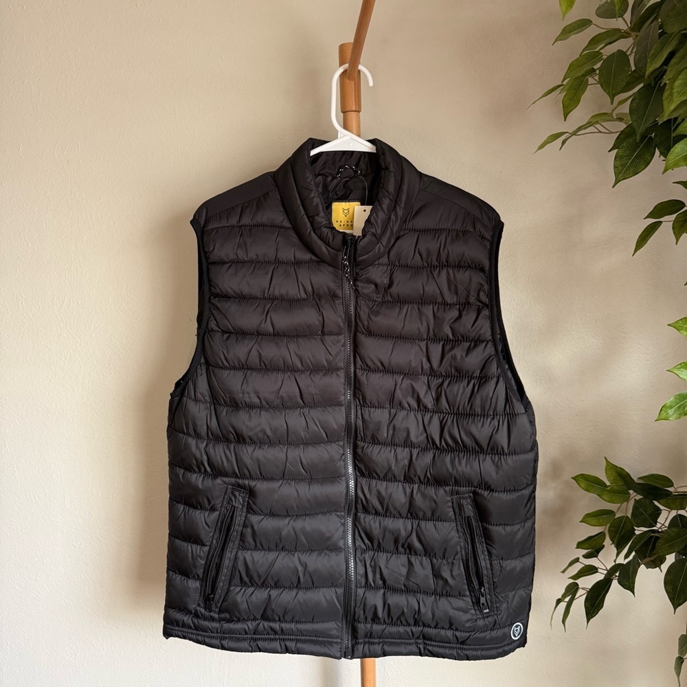 Prince & Fox Black Quilted Puffer Vest Women’s Size XL NWT